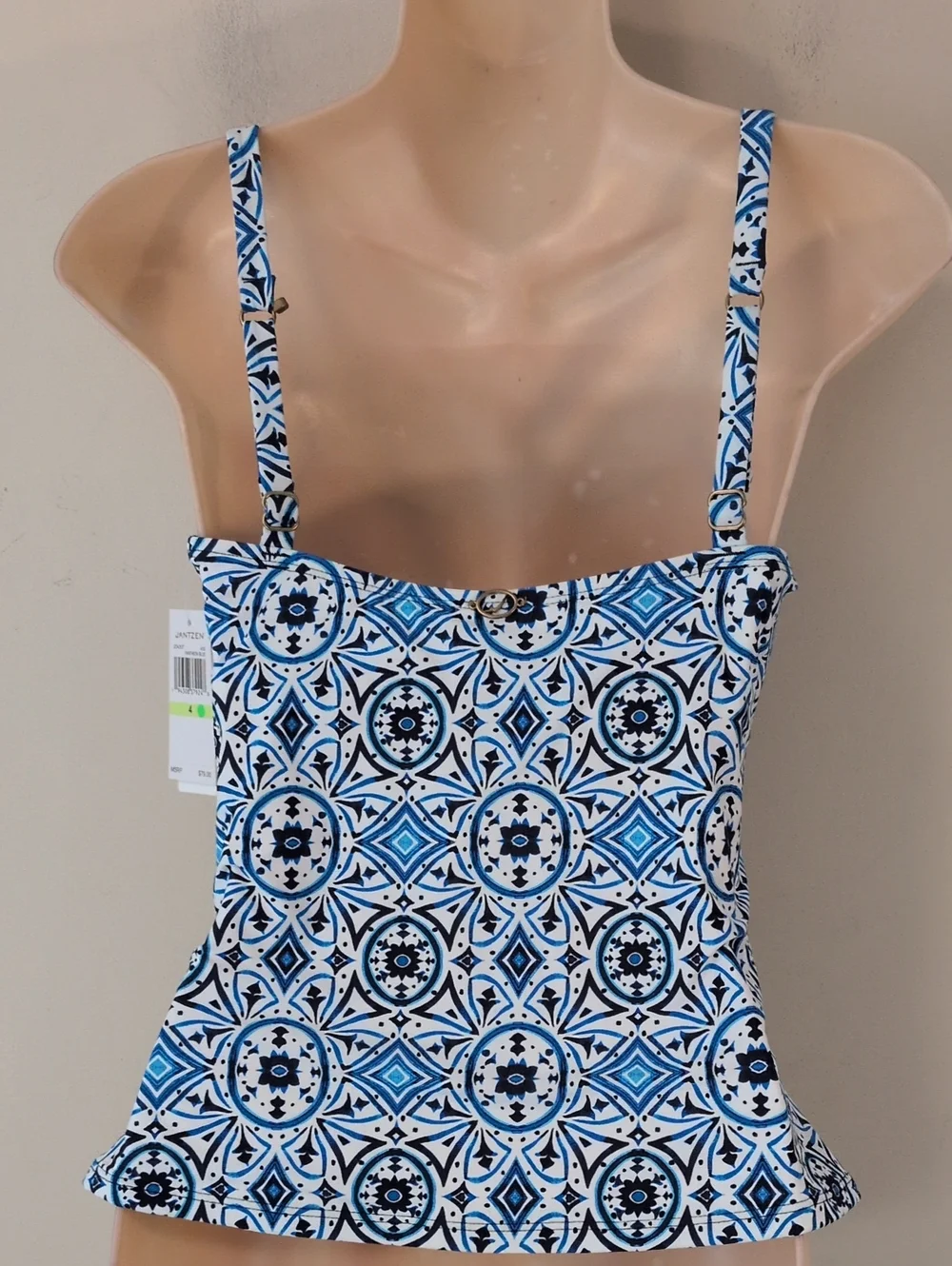 Jantzen Eden Cami Tankini Top – Patheon Blue Moroccan Tiles 4
